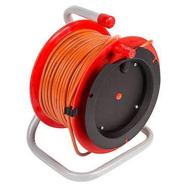 Удлинитель на катушке с заземлением, кабель ПВС 3х0,75, выносное гнездо, 40 м